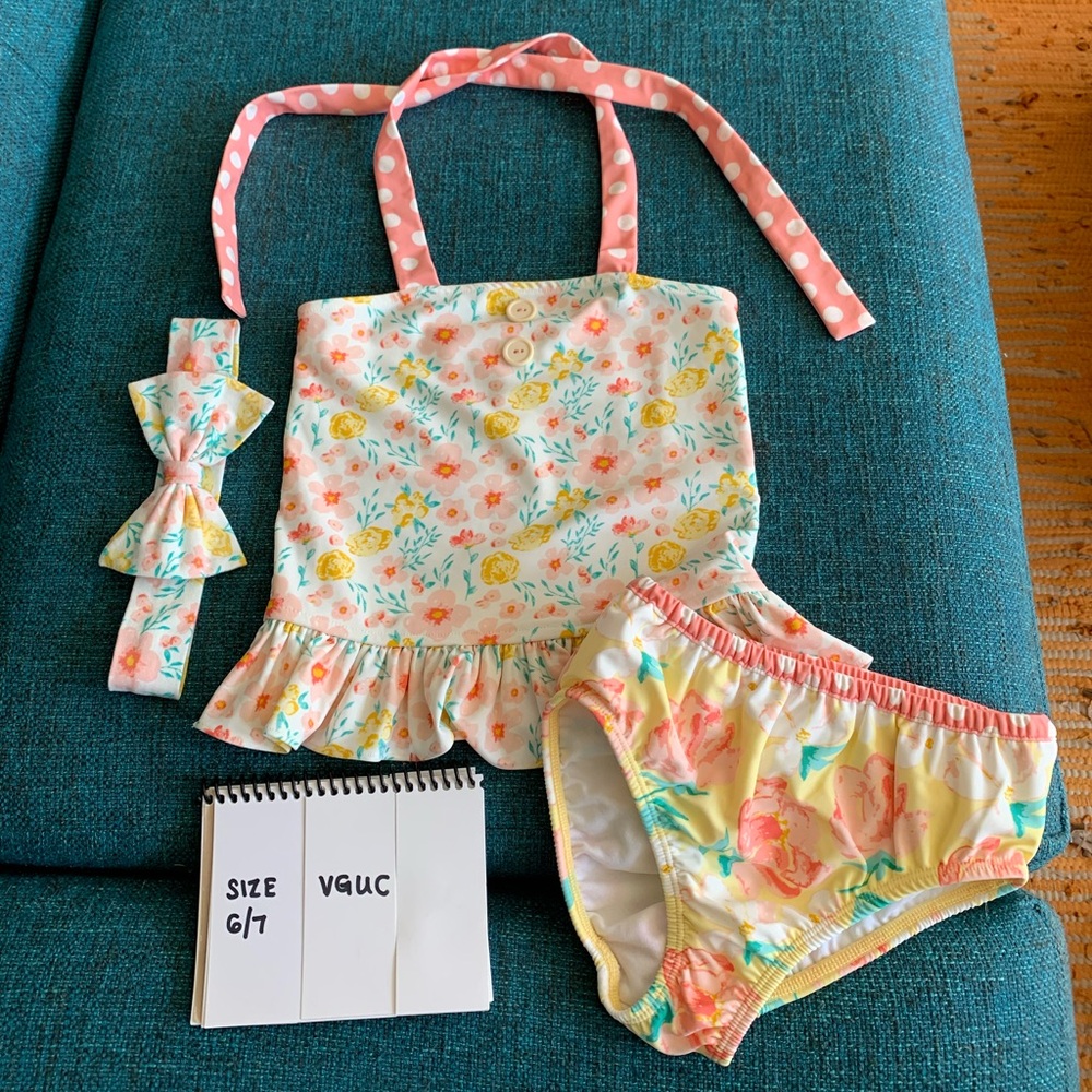 Eleanor Rose Fresh Flowers Tinsley Tankini and Hope Knit Headband